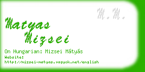 matyas mizsei business card