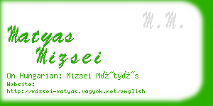 matyas mizsei business card